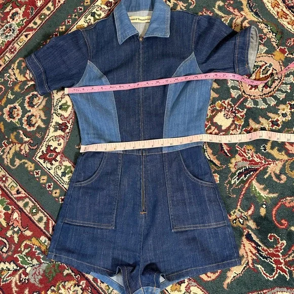 Stoned Immaculate Blue Jean Baby Romper. - Picture 3 of 12